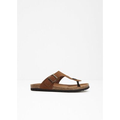 bonprix Zehenstegpantoletten mit dekorativer Schnalle - braun - Damen - Size: 38 bonprix Zehenstegpantoletten mit dekorativer Schnalle - braun - Damen - Size: 38