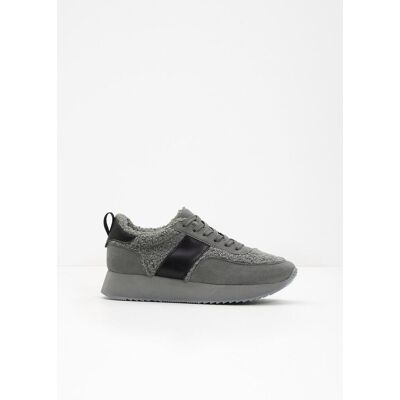 bonprix Gefütterter Plateau-Sneaker - grau - Damen - Size: 42 bonprix Gefütterter Plateau-Sneaker - grau - Damen - Size: 42