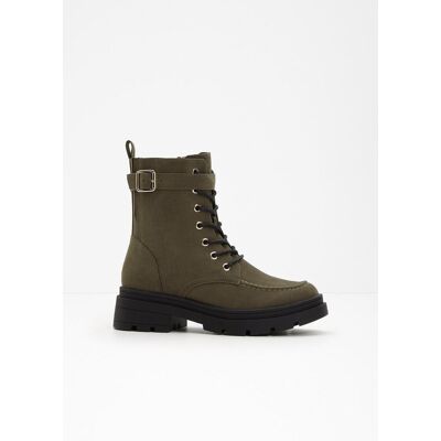 bonprix Schnürboots mit Schnalle - grün - Damen - Size: 36 bonprix Schnürboots mit Schnalle - grün - Damen - Size: 36