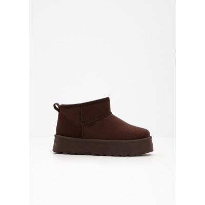 bonprix Gefütterte Plateau-Boots - braun - Damen - Size: 36 bonprix Gefütterte Plateau-Boots - braun - Damen - Size: 36