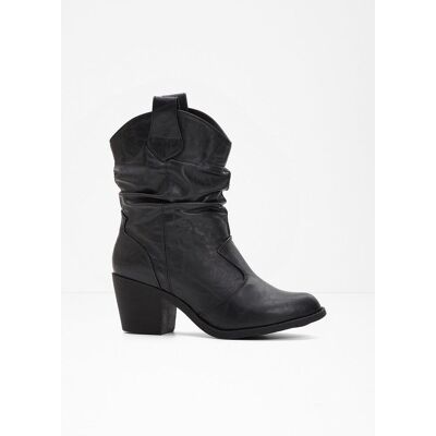 bonprix Cowboy-Boots mit Raffung - schwarz - Damen - Size: 40 bonprix Cowboy-Boots mit Raffung - schwarz - Damen - Size: 40