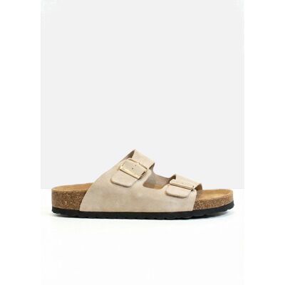 bonprix Pantoletten aus Veloursleder - beige - Damen - Size: 42 bonprix Pantoletten aus Veloursleder - beige - Damen - Size: 42