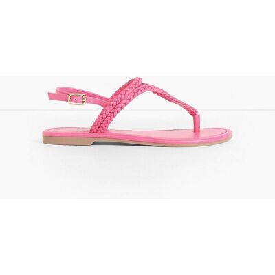 bonprix Zehenstegsandalen in Flecht-Optik - pink - Damen - Size: 37 bonprix Zehenstegsandalen in Flecht-Optik - pink - Damen - Size: 37