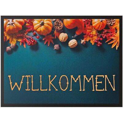 bonprix Waschbare Fußmatte mit herbstlichem Druck - blau - Size: 1 (38/59 cm) bonprix Waschbare Fußmatte mit herbstlichem Druck - blau - Size: 1 (38/59 cm)