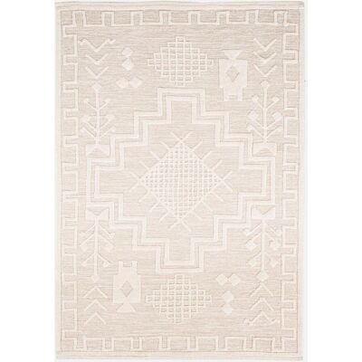bonprix Baumwoll-Teppich mit Struktur und orientalischem Muster - beige - Size: 4 (120/180 cm) bonprix Baumwoll-Teppich mit Struktur und orientalischem Muster - beige - Size: 4 (120/180 cm)