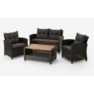 bonprix Gartenmöbel-Set (4-tlg. Set) - schwarz bonprix Gartenmöbel-Set (4-tlg. Set) - schwarz
