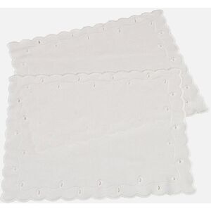 bonprix Tischset aus Bio Baumwolle mit Stickerei (2er Pack) - weiß - Size: 0 (LxB 50/30 cm) bonprix Tischset aus Bio Baumwolle mit Stickerei (2er Pack) - weiß - Size: 0 (LxB 50/30 cm)