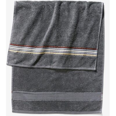 bonprix Handtuch mit gestreiften Details - grau - Size: 3 (Duschtuch 70/140 cm: 70/140 cm) bonprix Handtuch mit gestreiften Details - grau - Size: 3 (Duschtuch 70/140 cm: 70/140 cm)
