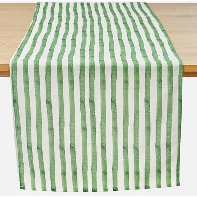 bonprix Tischläufer mit Streifen, wasserabweisend - grün - Size: 1 (LxB 180/30 cm) bonprix Tischläufer mit Streifen, wasserabweisend - grün - Size: 1 (LxB 180/30 cm)