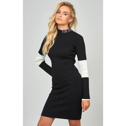 SikSilk Schwarzes Bodycon-Strickkleid   XXS