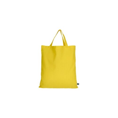 TEXXILLA 10er   100er   250er Pack Fairtrade Baumwolltasche – 14 Farben   mit zwei kurzen Henkeln   38x42cm   Jutebeutel   Einkaufstasche   unbedruckt, gelb