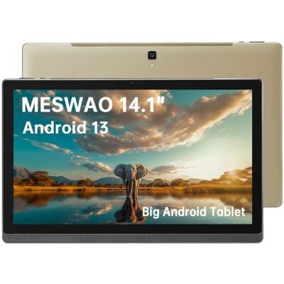 MESWAO B1 Tablet, 14.1 Zoll 1920*1080 IPS Bildschirm, MTK6769 8 Kerne, 6GB RAM 128GB ROM, Android 13 - Golden MESWAO B1 Tablet, 14.1 Zoll 1920*1080 IPS Bildschirm, MTK6769 8 Kerne, 6GB RAM 128GB ROM, Android 13 - Golden