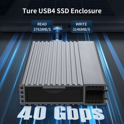 ZIKE Z666 USB4 40Gbps NVMe M.2 SSD-Gehäuse - Grau ZIKE Z666 USB4 40Gbps NVMe M.2 SSD-Gehäuse - Grau