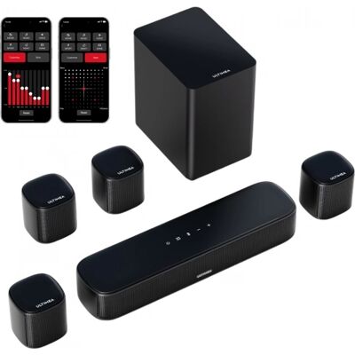 Soundbar-Subwoofer-Lautsprecher-Set Ultimea Aura A40, 7.1-Kanal, App-Steuerung, 10-Band-Equalizer-Einstellungen Soundbar-Subwoofer-Lautsprecher-Set Ultimea Aura A40, 7.1-Kanal, App-Steuerung, 10-Band-Equalizer-Einstellungen