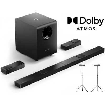 Ultimea Nova S90 7.1.4 Soundbar + 1 Paar * Steady S90 Lautsprecherständer, Dolby Atmos, 740 W Spitzenleistung Ultimea Nova S90 7.1.4 Soundbar + 1 Paar * Steady S90 Lautsprecherständer, Dolby Atmos, 740 W Spitzenleistung