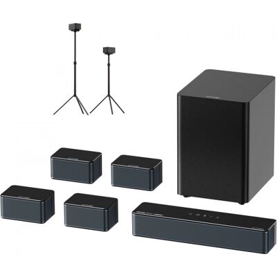 Ultimea Poseidon D80 Boom 7.1 Soundbar + 1 Paar * Steady 300 Speaker Stands, Dolby Atmos - Schwarz Ultimea Poseidon D80 Boom 7.1 Soundbar + 1 Paar * Steady 300 Speaker Stands, Dolby Atmos - Schwarz