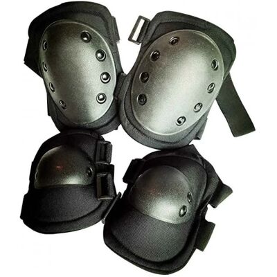Geekmaxi Bike & Scooter Knee And Elbow Pads Outdoor Hiking Mountain Safety Gear - Black Geekmaxi Bike & Scooter Knee And Elbow Pads Outdoor Hiking Mountain Safety Gear - Black