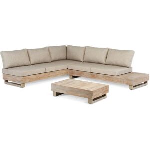 Gartensofaset Teak 3 tlg. - weiß beige