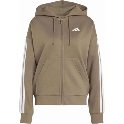Kapuzen-Trainingsjacke mit Reißverschluss Damen adidas Essentials 3-Stripes - Beige - female - Size: S Kapuzen-Trainingsjacke mit Reißverschluss Damen adidas Essentials 3-Stripes - Beige - female - Size: S