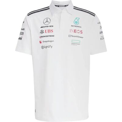 Adidas Polo Mercedes AMG Petronas Formula One Team - Blanc - male - Size: L Adidas Polo Mercedes AMG Petronas Formula One Team - Blanc - male - Size: L