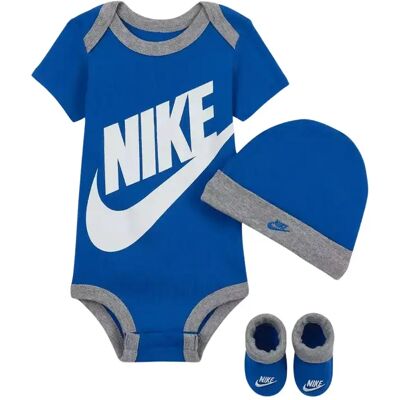 Set aus Body, Socken und Mütze mit Logo für Babyjungen Nike Futura - Bleu - male - Size: 0/6 mois Set aus Body, Socken und Mütze mit Logo für Babyjungen Nike Futura - Bleu - male - Size: 0/6 mois