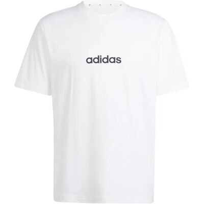 Einfaches Jersey-T-Shirt adidas Essentials Linear - Blanc - male - Size: S Einfaches Jersey-T-Shirt adidas Essentials Linear - Blanc - male - Size: S