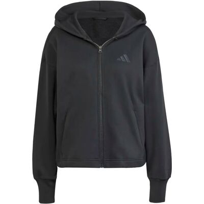 Sweatshirt mit Kapuze mit weitem Reißverschluss, Damen adidas All Szn - Noir - female - Size: L Sweatshirt mit Kapuze mit weitem Reißverschluss, Damen adidas All Szn - Noir - female - Size: L