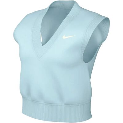 Ärmellose Crop-Jacke mit V-Ausschnitt, Damen Nike Phoenix Fleece - Bleu - female - Size: M Ärmellose Crop-Jacke mit V-Ausschnitt, Damen Nike Phoenix Fleece - Bleu - female - Size: M
