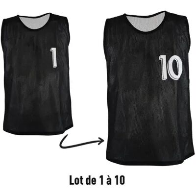 Nummerierte wendbare Westen Sporti N° 1 - 10 (x10) - Noir - unisex - Size: M Nummerierte wendbare Westen Sporti N° 1 - 10 (x10) - Noir - unisex - Size: M