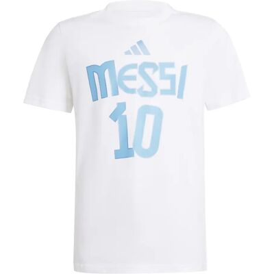 adidas Kids Messi Name und Nummer Grafik-Tee - Weiß adidas Kids Messi Name und Nummer Grafik-Tee - Weiß
