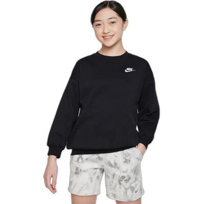 Sweatshirt für Mädchen mit Rundhalsausschnitt Nike Club Fleece Oversized LBR - Noir - female - Size: 13/15 ans Sweatshirt für Mädchen mit Rundhalsausschnitt Nike Club Fleece Oversized LBR - Noir - female - Size: 13/15 ans