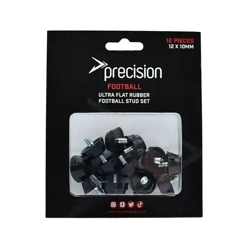 Sätze von Fußballstollen aus Gummi Precision Ultra Flat (x12) - Noir - unisex - Size: 10 mm