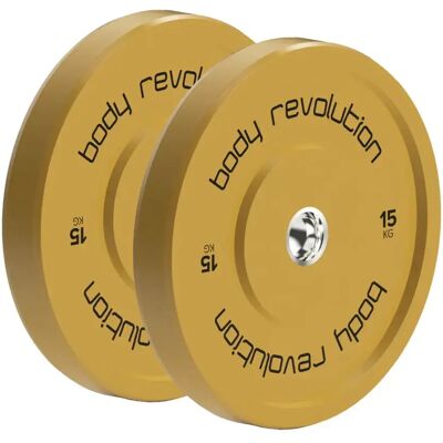 Olympische Gewichtheberplatte Body Revolution 15kg (x2) - Jaune - unisex - Size: 15 kg Olympische Gewichtheberplatte Body Revolution 15kg (x2) - Jaune - unisex - Size: 15 kg