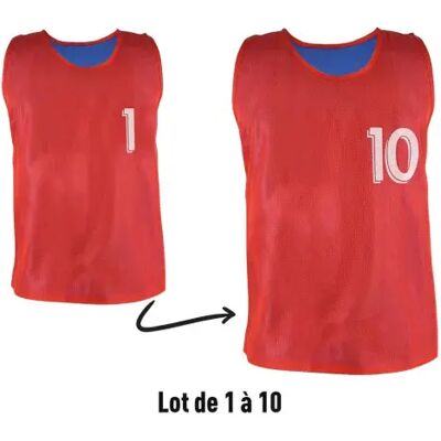 Nummerierte wendbare Westen Sporti N° 1 - 10 (x10) Rouge XL Nummerierte wendbare Westen Sporti N° 1 - 10 (x10) Rouge XL