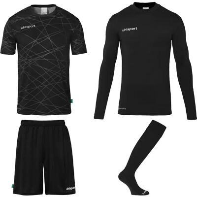 Kinder-Trikot, -Shorts und -Socken für Torhüter Uhlsport Prediction Noir 8 ans Kinder-Trikot, -Shorts und -Socken für Torhüter Uhlsport Prediction Noir 8 ans