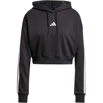 Kurzer Damen Hoodie aus French Terry adidas Essentials 3-Stripes Noir XL Kurzer Damen Hoodie aus French Terry adidas Essentials 3-Stripes Noir XL