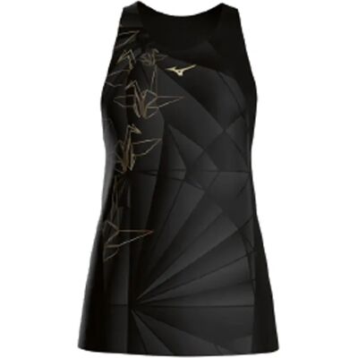 Damen-Top Mizuno Dryaeroflow Graphic Bleu L Damen-Top Mizuno Dryaeroflow Graphic Bleu L