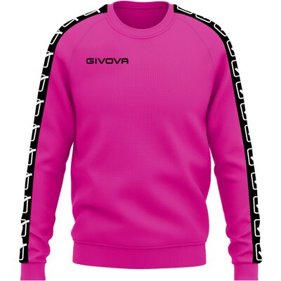 Sweatshirt mit Streifen Rundhalsausschnitt Kind Givova Rosa XS Sweatshirt mit Streifen Rundhalsausschnitt Kind Givova Rosa XS