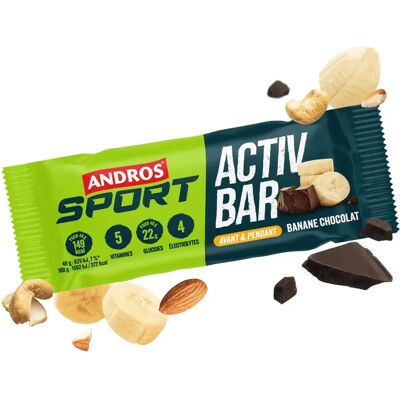 Ernährungsriegel Andros Sport Activ Banane Chocolat Vert 40 g Ernährungsriegel Andros Sport Activ Banane Chocolat Vert 40 g