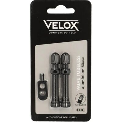 Tubeless-Ventil Schrader Velox (x2) Noir 60 mm Tubeless-Ventil Schrader Velox (x2) Noir 60 mm
