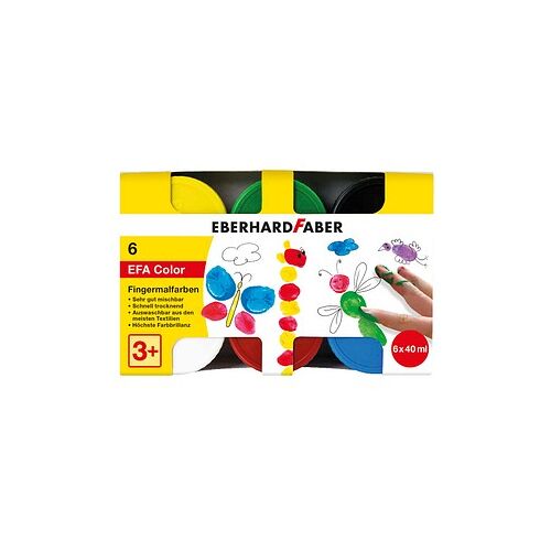 EBERHARD FABER EFA Color Fingerfarben farbsortiert 6x 40,0 ml, 6 St.