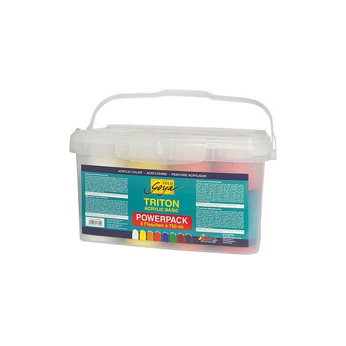 KREUL Triton Power Pack Acrylfarben farbsortiert 8 x 750,0 ml, 8 St.