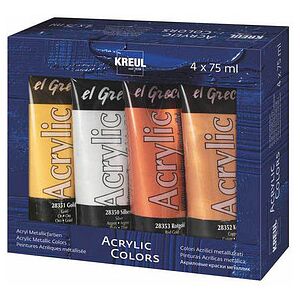 KREUL Metallic Colors Acrylfarben farbsortiert, 4 St. KREUL Metallic Colors Acrylfarben farbsortiert, 4 St.