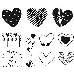 HEYDA Modell - Herzen Stempel-Set - Kreatives Bastelwerkzeug HEYDA Modell - Herzen Stempel-Set - Kreatives Bastelwerkzeug