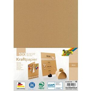 folia Tonpapier Kraftpapier braun 120 g/qm 100 Blatt folia Tonpapier Kraftpapier braun 120 g/qm 100 Blatt