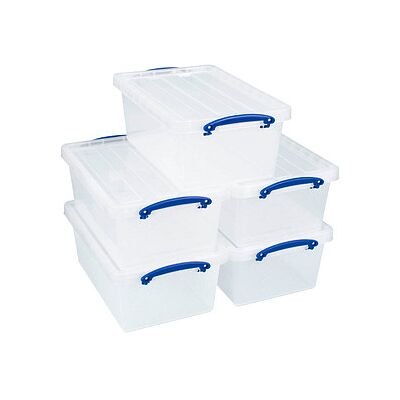 Really Useful Box Set - 5x 10,2 L transparente Aufbewahrungsboxen Really Useful Box Set - 5x 10,2 L transparente Aufbewahrungsboxen