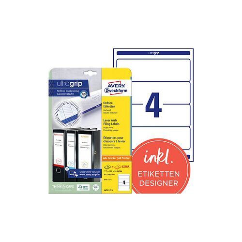 120 AVERY Zweckform Ordneretiketten L4761-25 weiß
