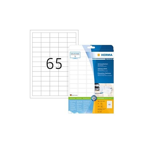 1.625 HERMA Adressetiketten 4504 weiß 38,1 x 21,2 mm