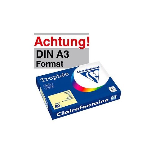 Clairefontaine Kopierpapier Trophée gelb DIN A3 80 g/qm 500 Blatt