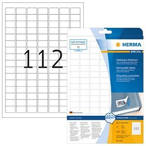 HERMA Etiketten 4211 weiß 25,4 x 16,9 mm, 25 Blatt HERMA Etiketten 4211 weiß 25,4 x 16,9 mm, 25 Blatt